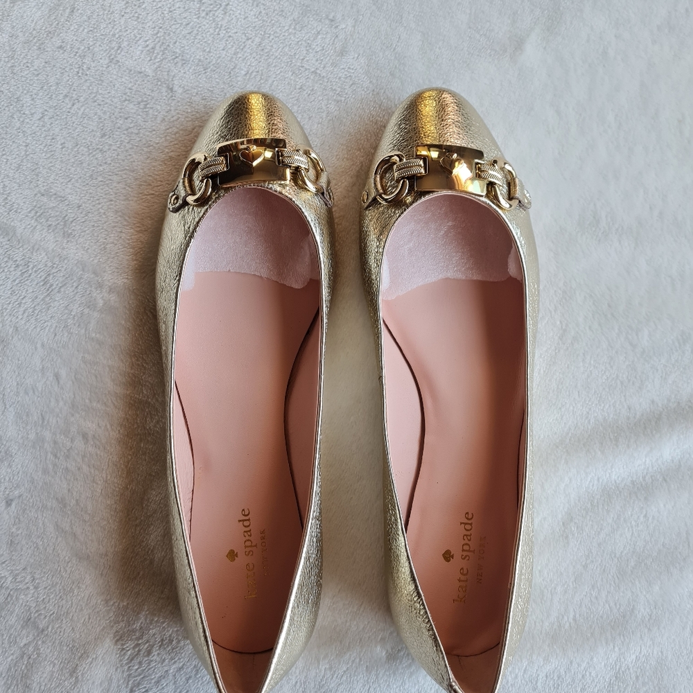 New Kate spade flats phoebe gold New